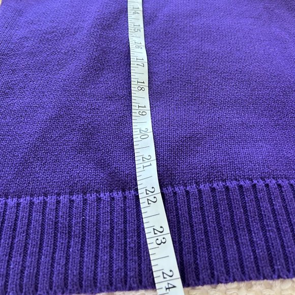 Lauren Ralph Lauren Shawl Collar Buckle Sweater Size XL Deep Purple - Picture 9 of 9